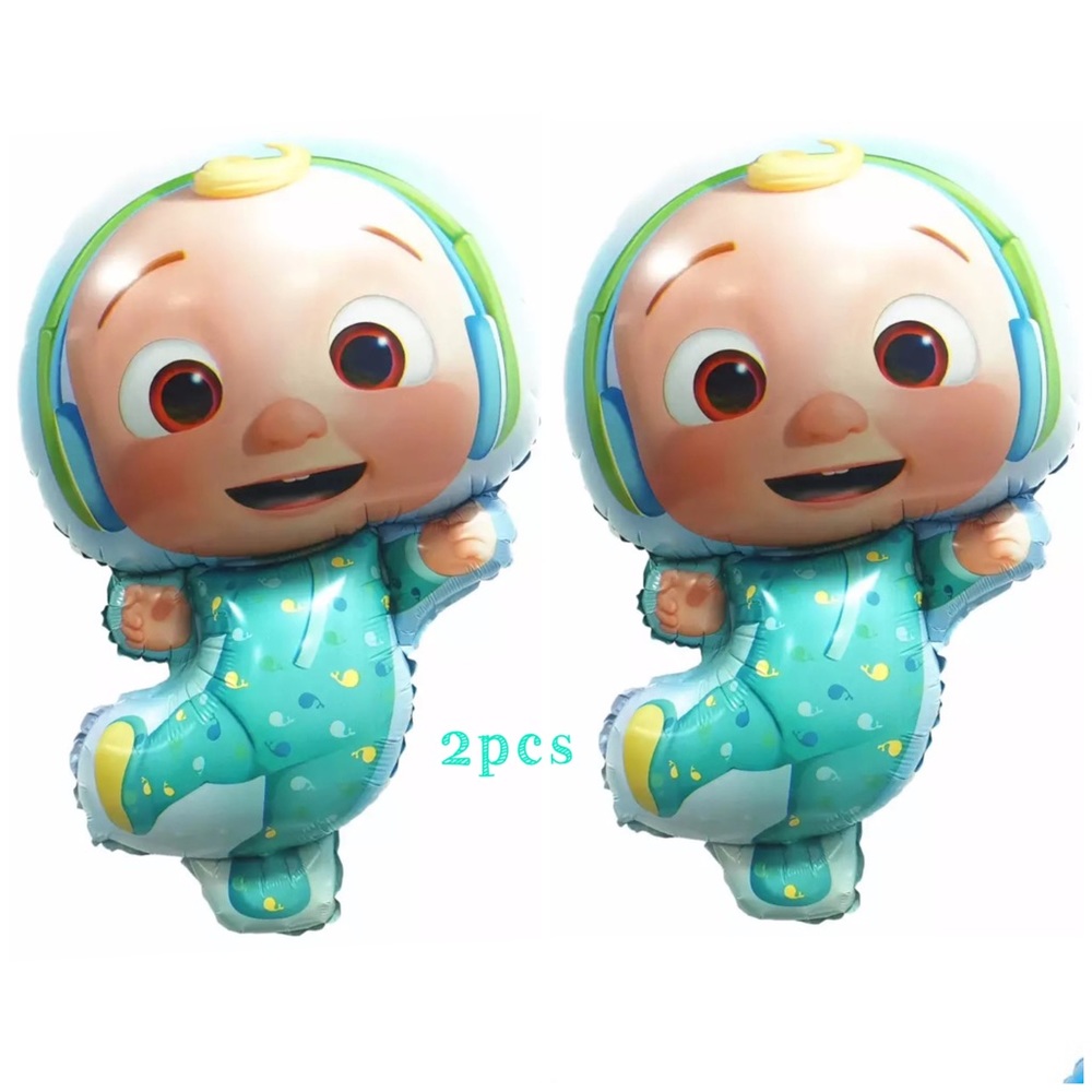 2pcs Cocomelon JJ Foil Balloons Birthday Party Decoration.